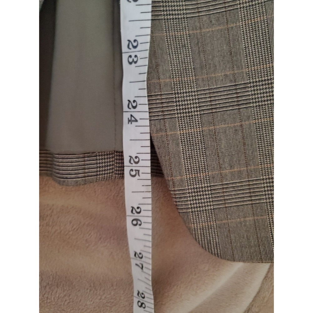 Tahari women's blazer jacket sz 8‎ Brown Gray Check Career Preppy Office Fall - Picture 11 of 11